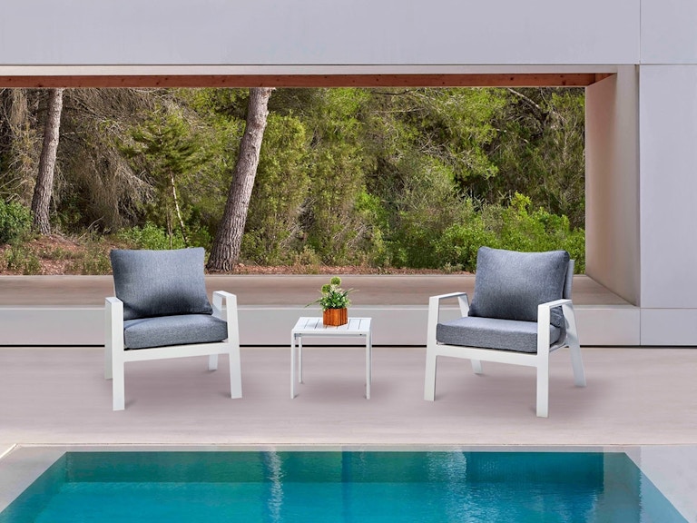 Selby White Outdoor Lounge Set 1+1 with Coffee Table