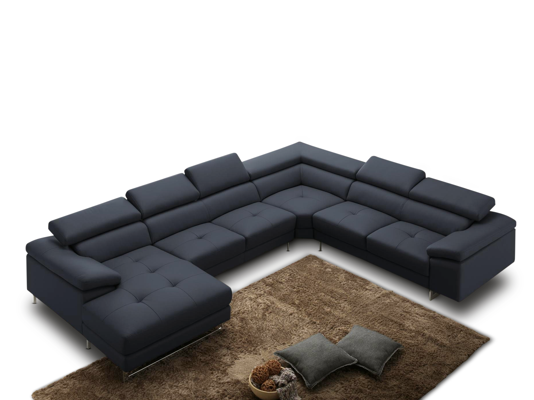 Boston Xpress Black Leather Modular Lounge 3