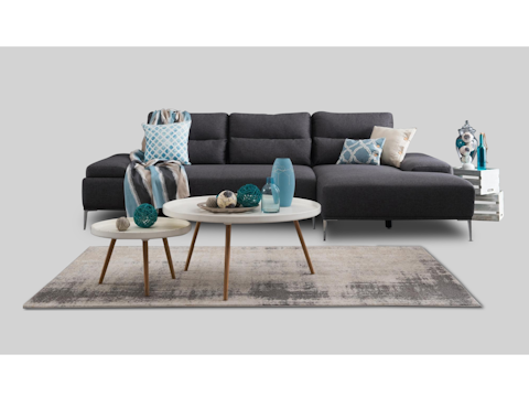 Karina Motion Sofa Fabric Chaise Lounge Ash 9
