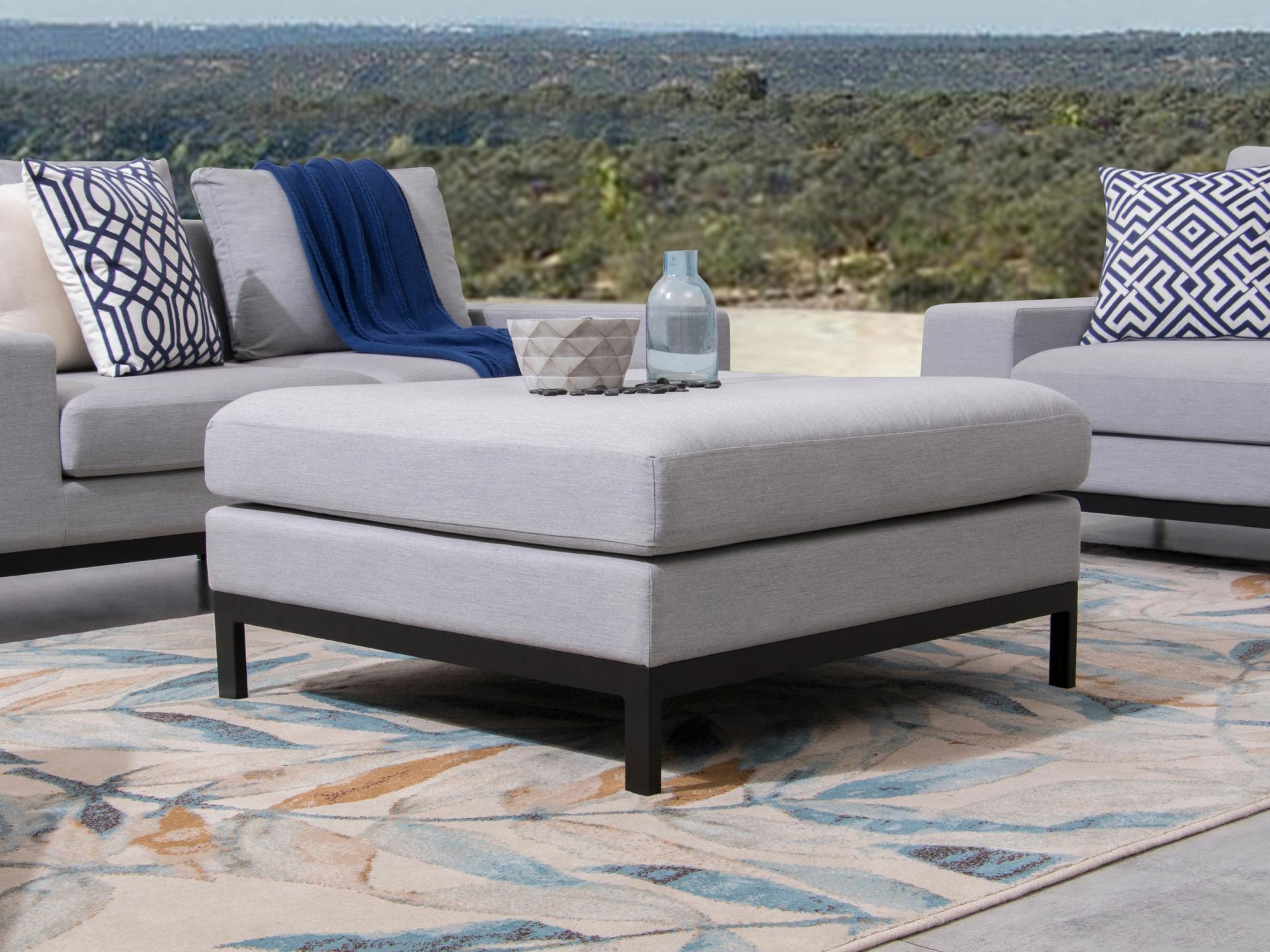 Jervis Outdoor Fabric Sofa Suite 2 + 1 + 1 With Ottoman 7
