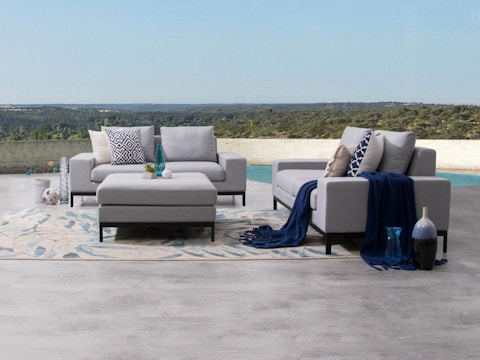 Jervis Outdoor Fabric Sofa Suite 2 + 2 With Ottoman 2
