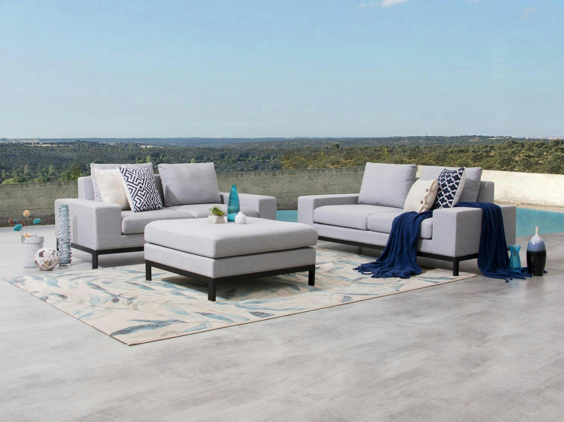 Jervis Outdoor Fabric Sofa Suite 2 + 2 With Ottoman