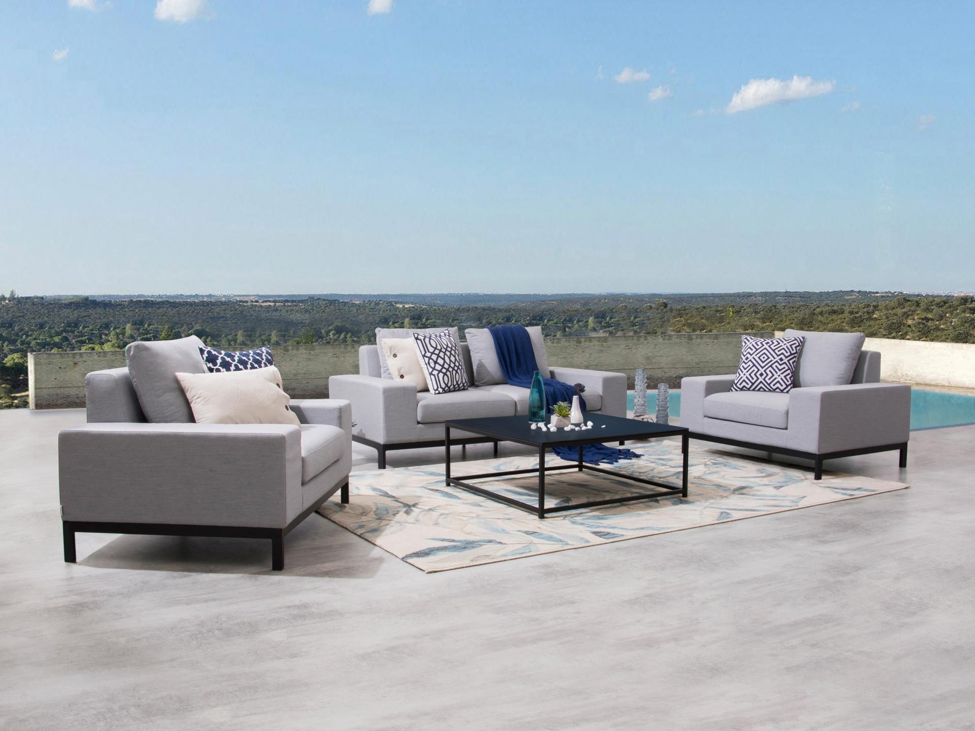 Jervis Outdoor Fabric Sofa Suite 2 + 1 + 1 With Coffee Table 2