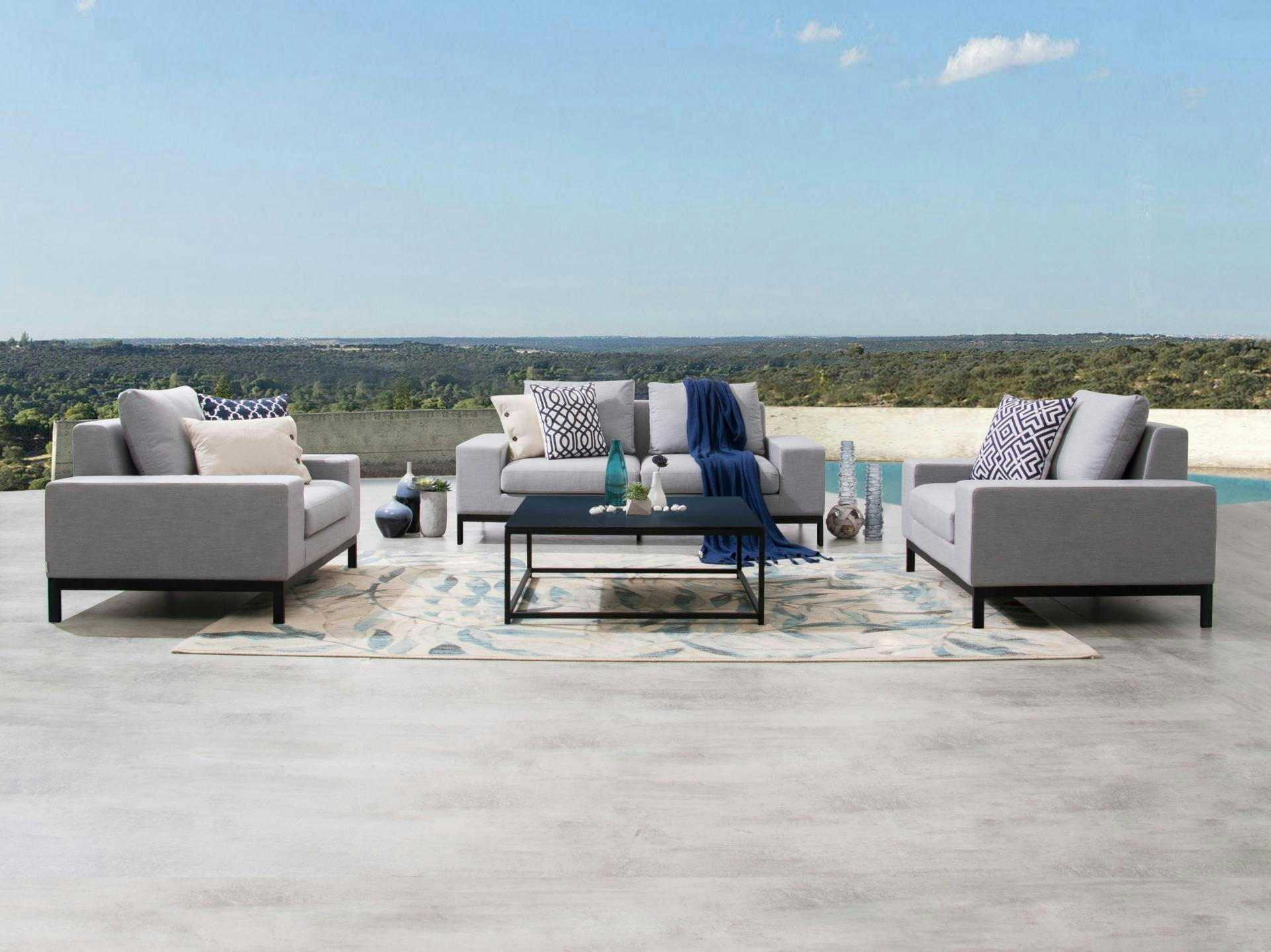 Jervis Outdoor Fabric Sofa Suite 2 + 1 + 1 With Coffee Table