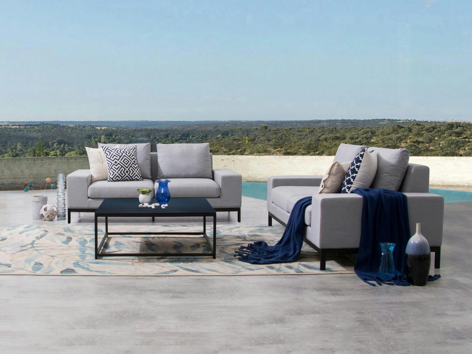 Jervis Outdoor Fabric Sofa Suite 2 + 2 With Coffee Table