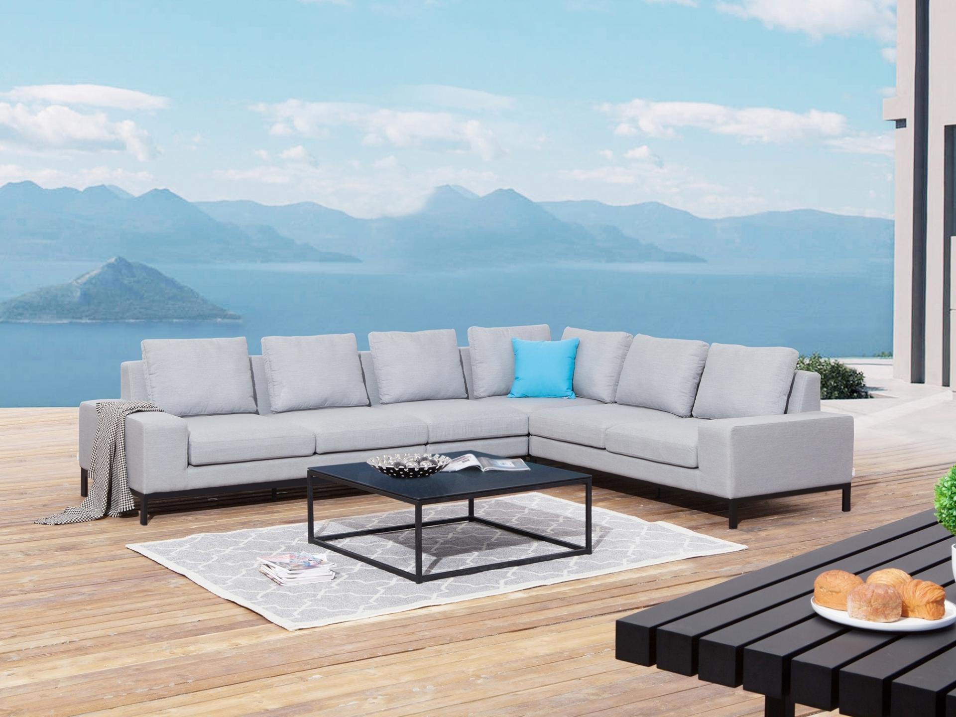 Jervis Outdoor Fabric L Shaped Lounge With Coffee Table 4