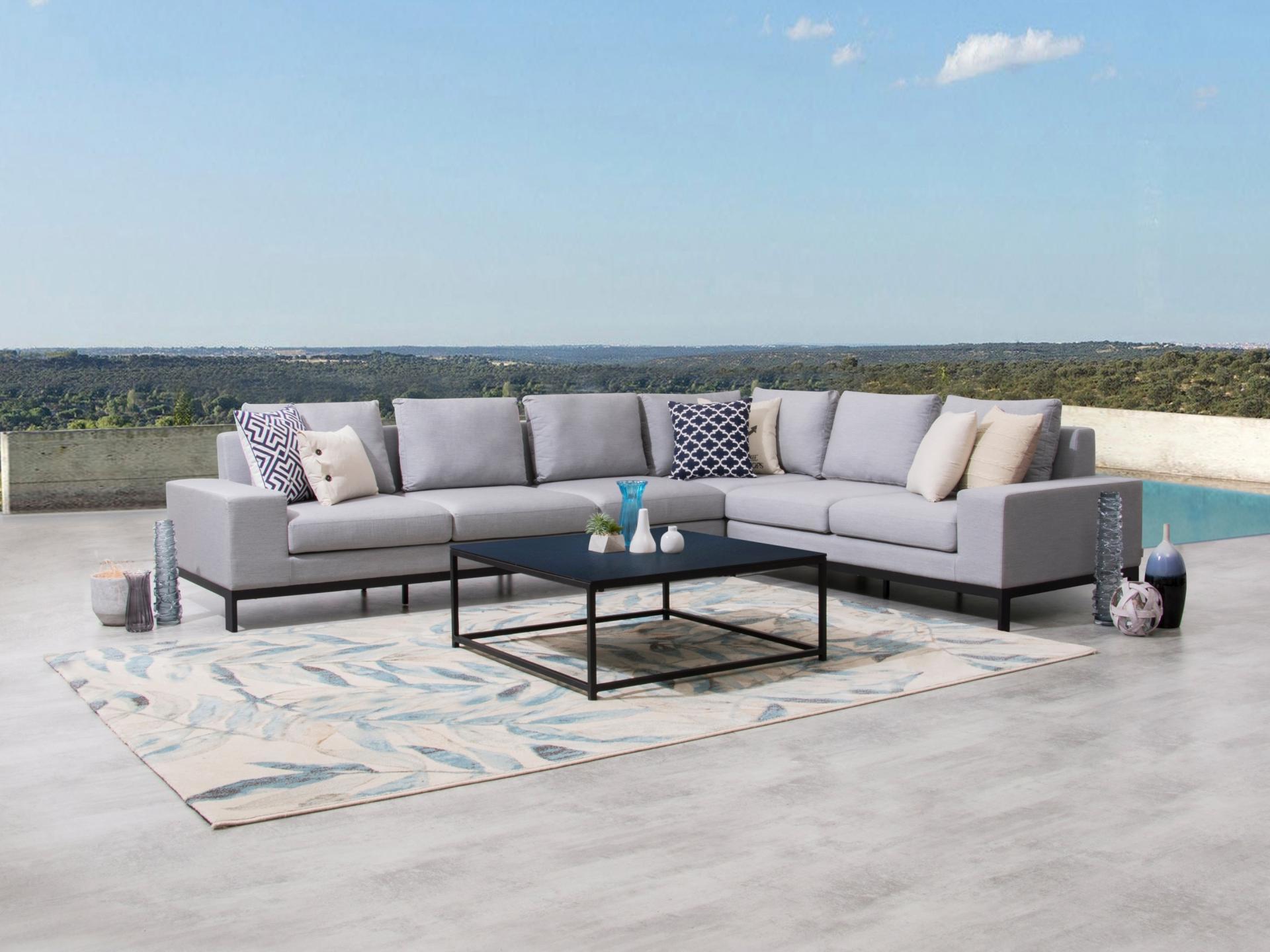 Jervis Outdoor Fabric L Shaped Lounge With Coffee Table 2