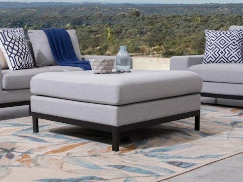 Jervis Outdoor Fabric Corner Lounge With Ottoman 6