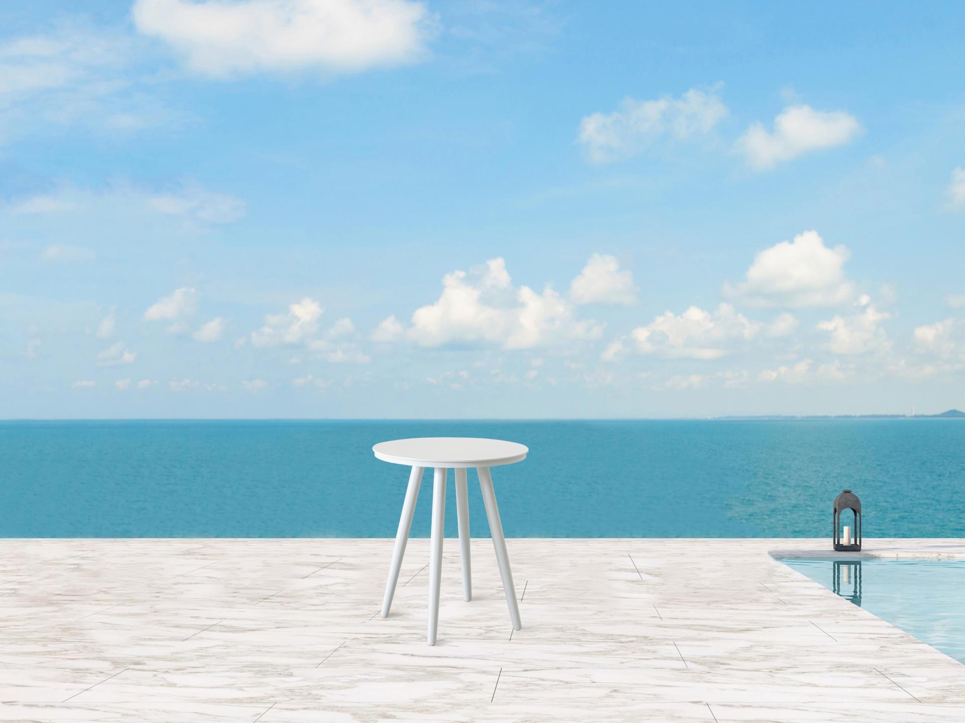 Kai White Outdoor Aluminium Side Table 1