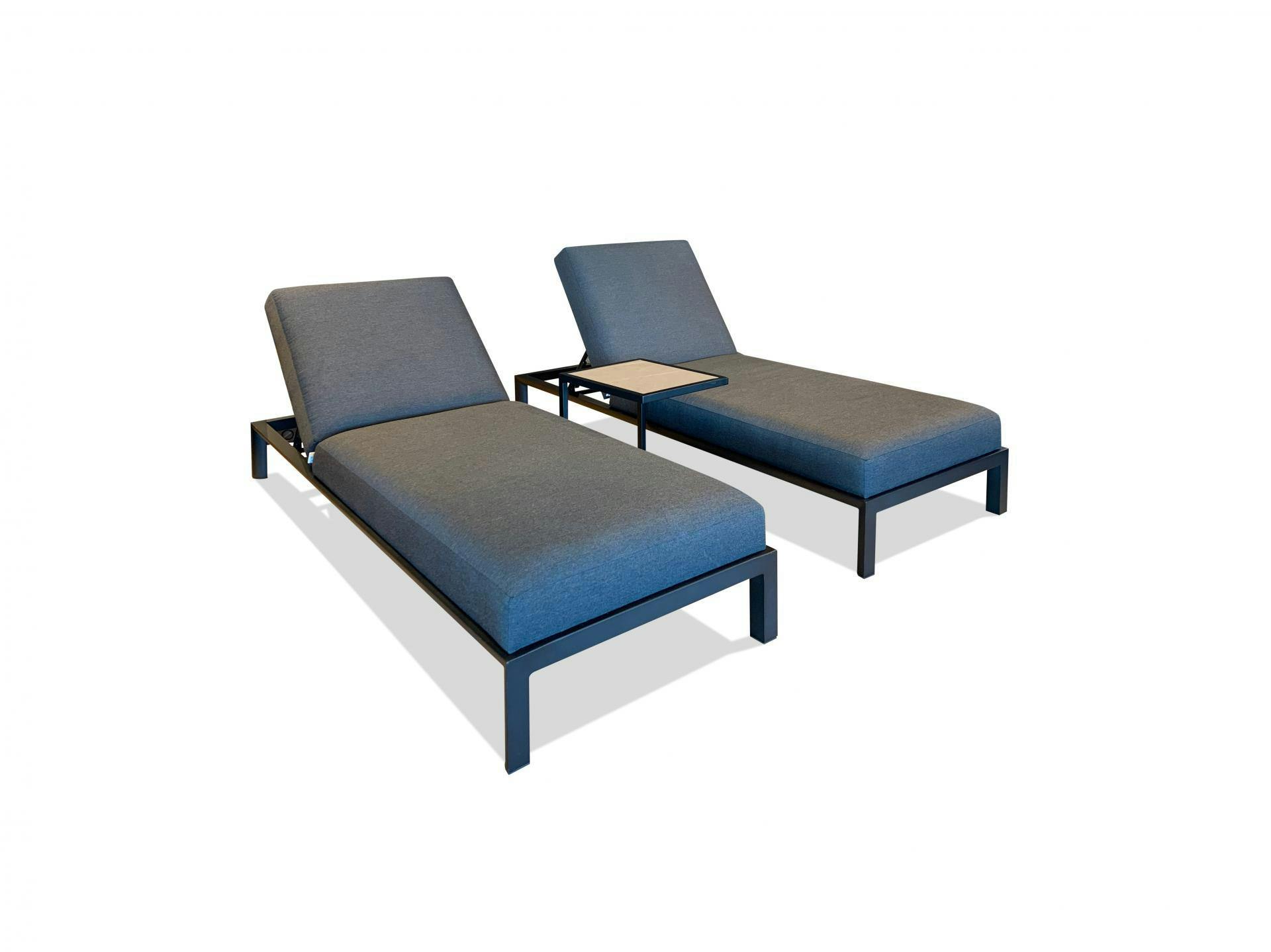 Manly Black Outdoor Sunlounge [2x Sunlounge Only]