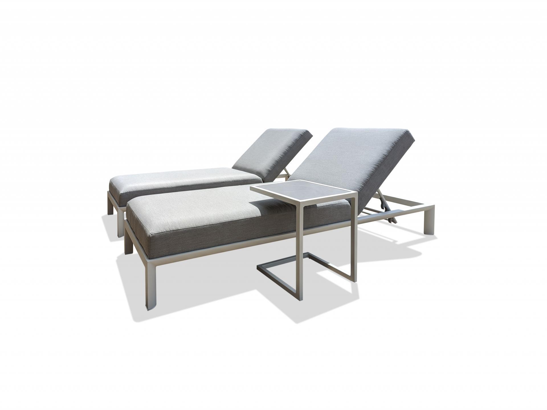 Manly White Outdoor Sunlounge Set