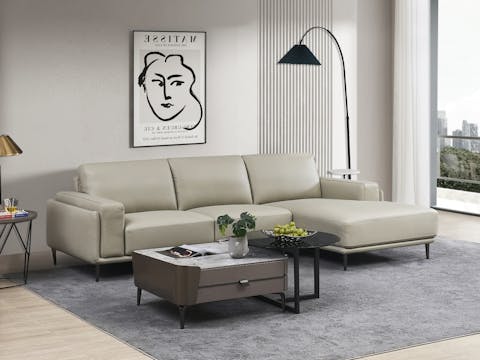 Arlo Leather Chaise Lounge Option A