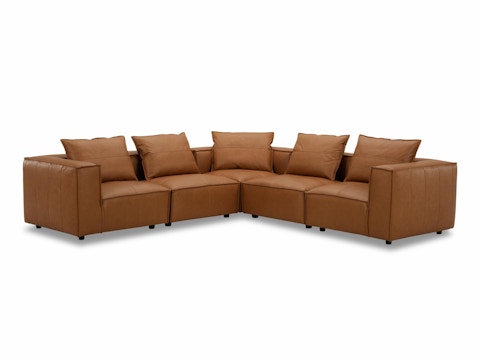 Enzo Leather Corner Lounge Option A 2