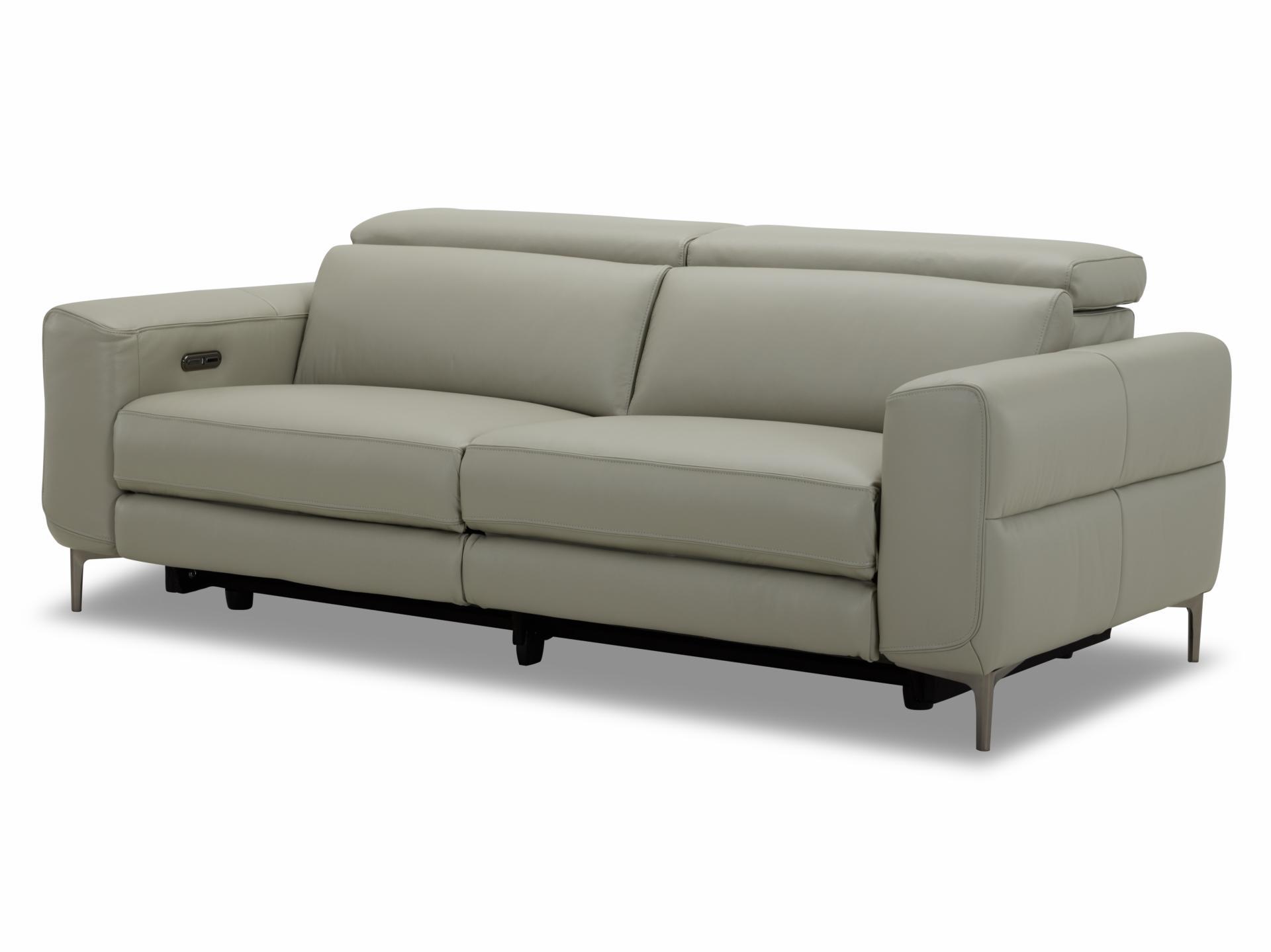 Osten Leather Three Seat Sofa Power Recliner, Power Headrest 3