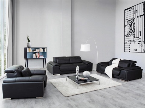 Bronte Leather Sofa Suite 3 + 2 + 1 1