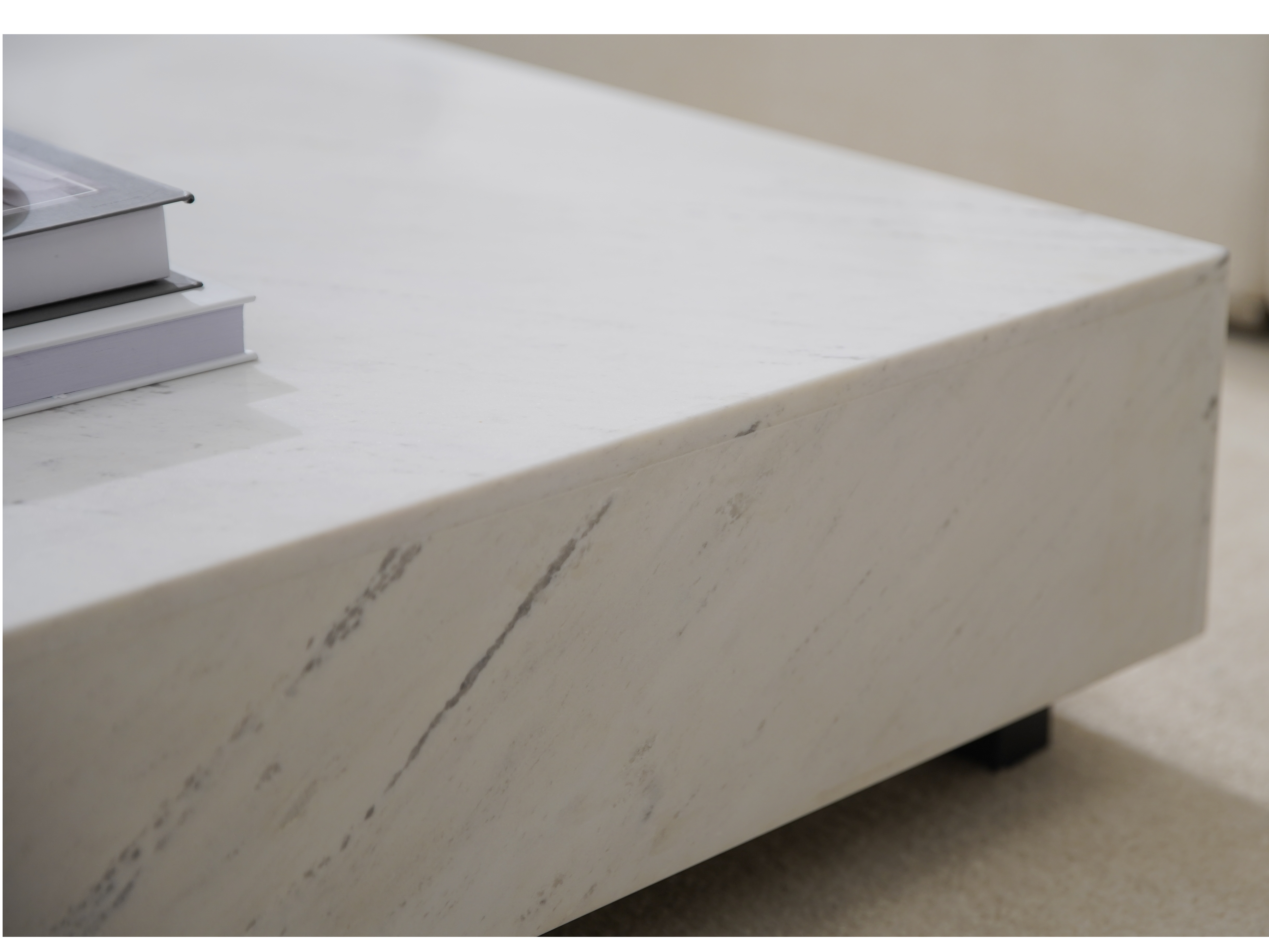Artisan White Carrara Marble Coffee Table 5