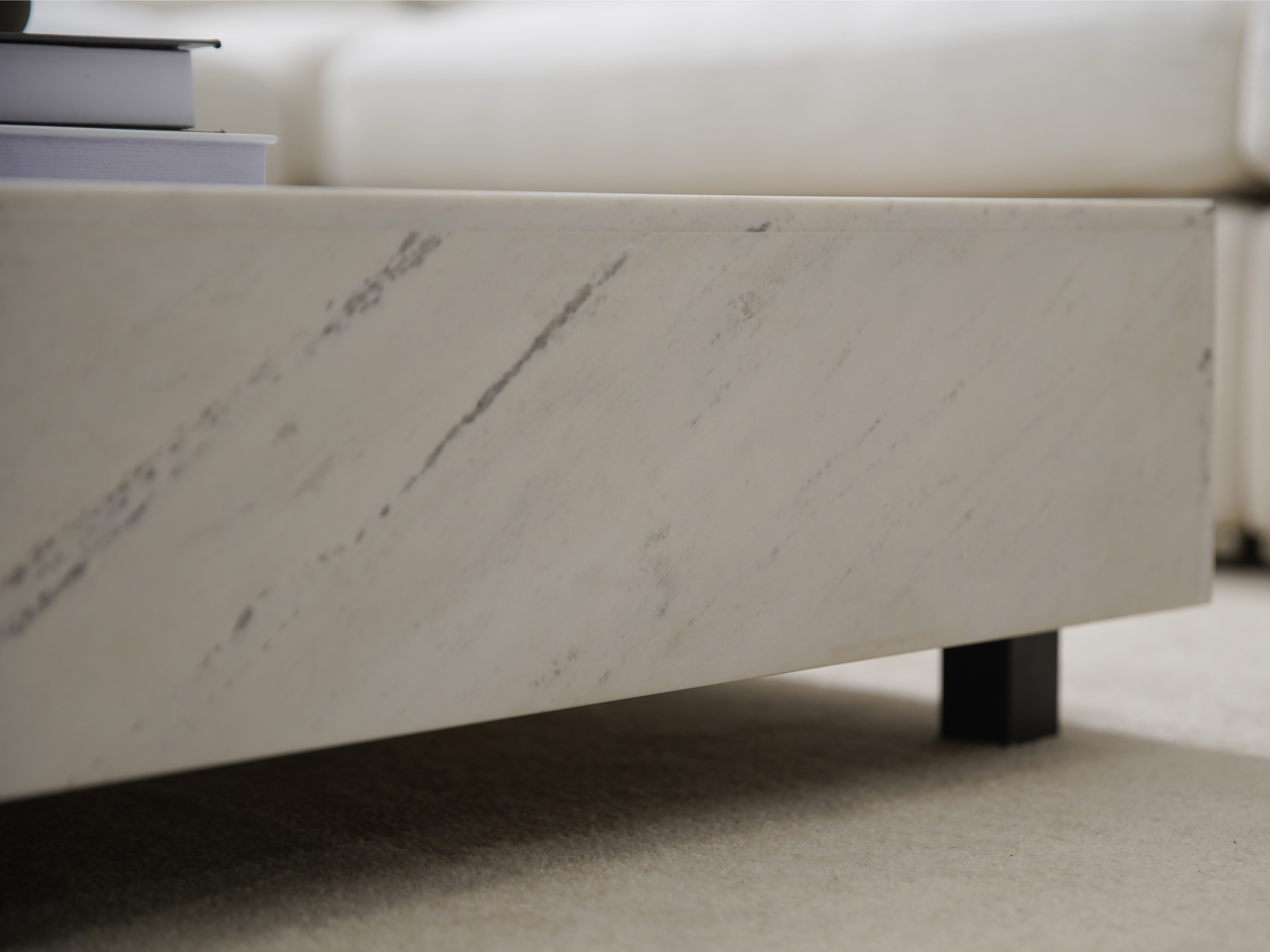 Artisan White Carrara Marble Coffee Table 4