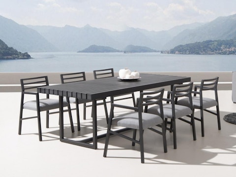 Elite 7-piece Outdoor Aluminium Dining Set With Blaze Chairs 1