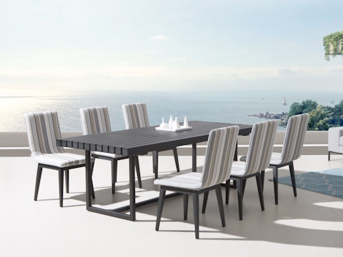 Elite 7-piece Outdoor Aluminium Dining Set With Kroes Chairs 3