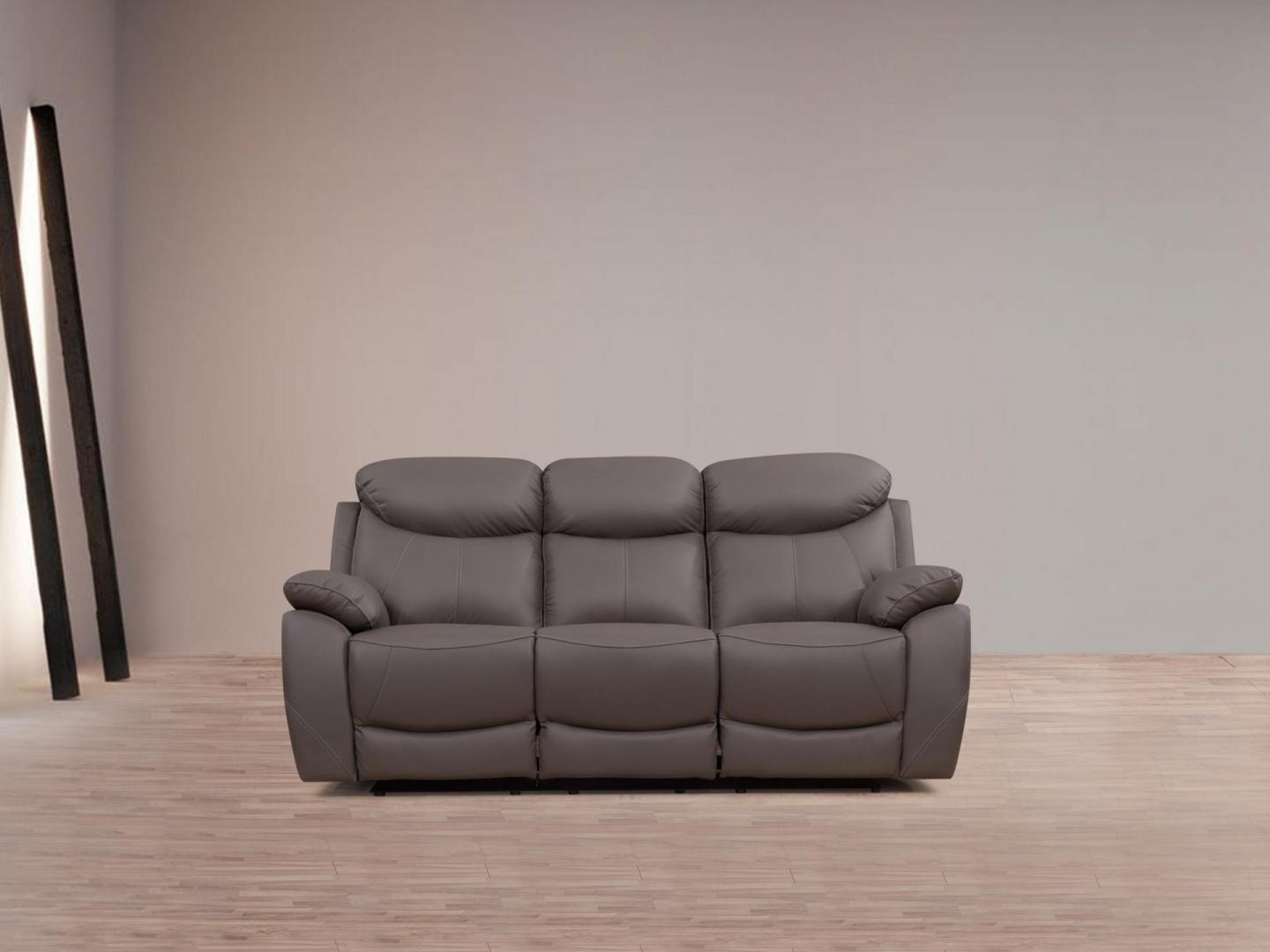 Brighton Leather Recliner Three Seat Sofa 2