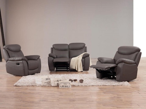 Brighton Leather Recliner Sofa Suite 2 + 1 + 1 4