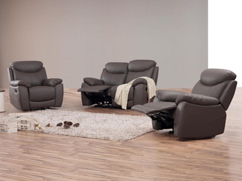 Brighton Leather Recliner Sofa Suite 2 + 1 + 1 1