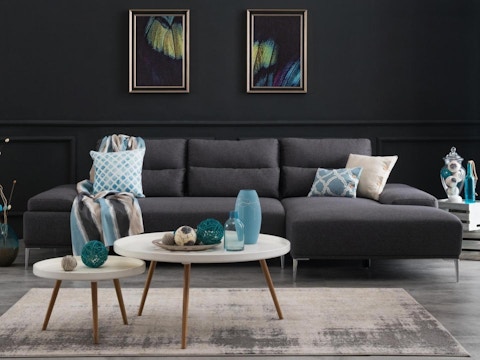 Karina Motion Sofa Fabric Chaise Lounge Ash 1