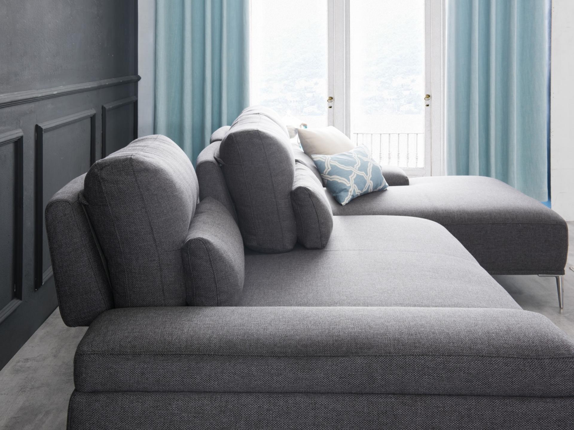 Karina Motion Sofa Fabric Chaise Lounge Ash 2