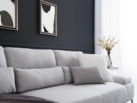 Karina Motion Sofa Fabric Chaise Lounge Gray 6