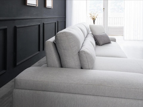 Karina Motion Sofa Fabric Chaise Lounge Gray 5