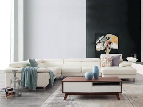 Boston Leather Modular Lounge Option A