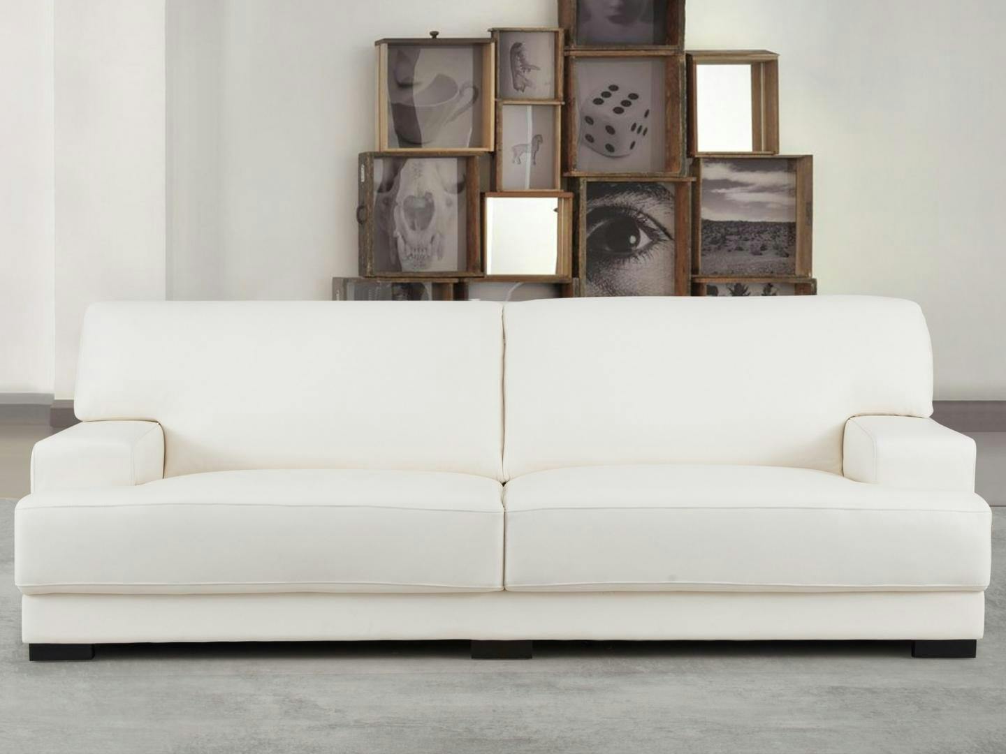 Volante Leather Three Seat Sofa