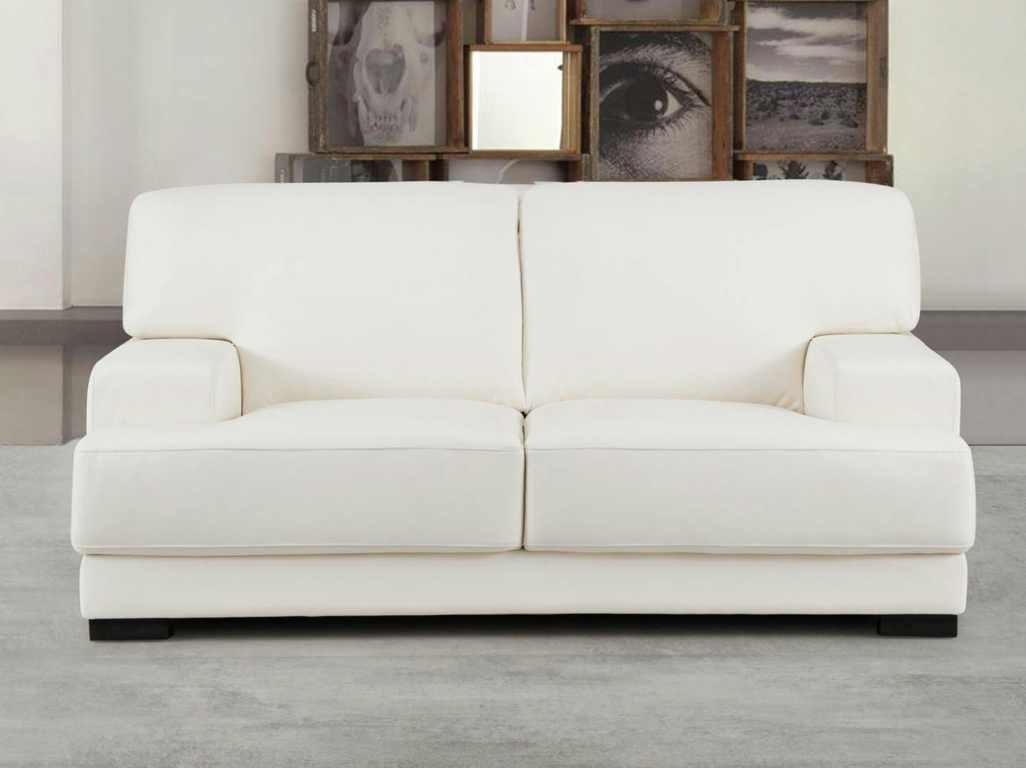 Volante Leather Two Seat Sofa