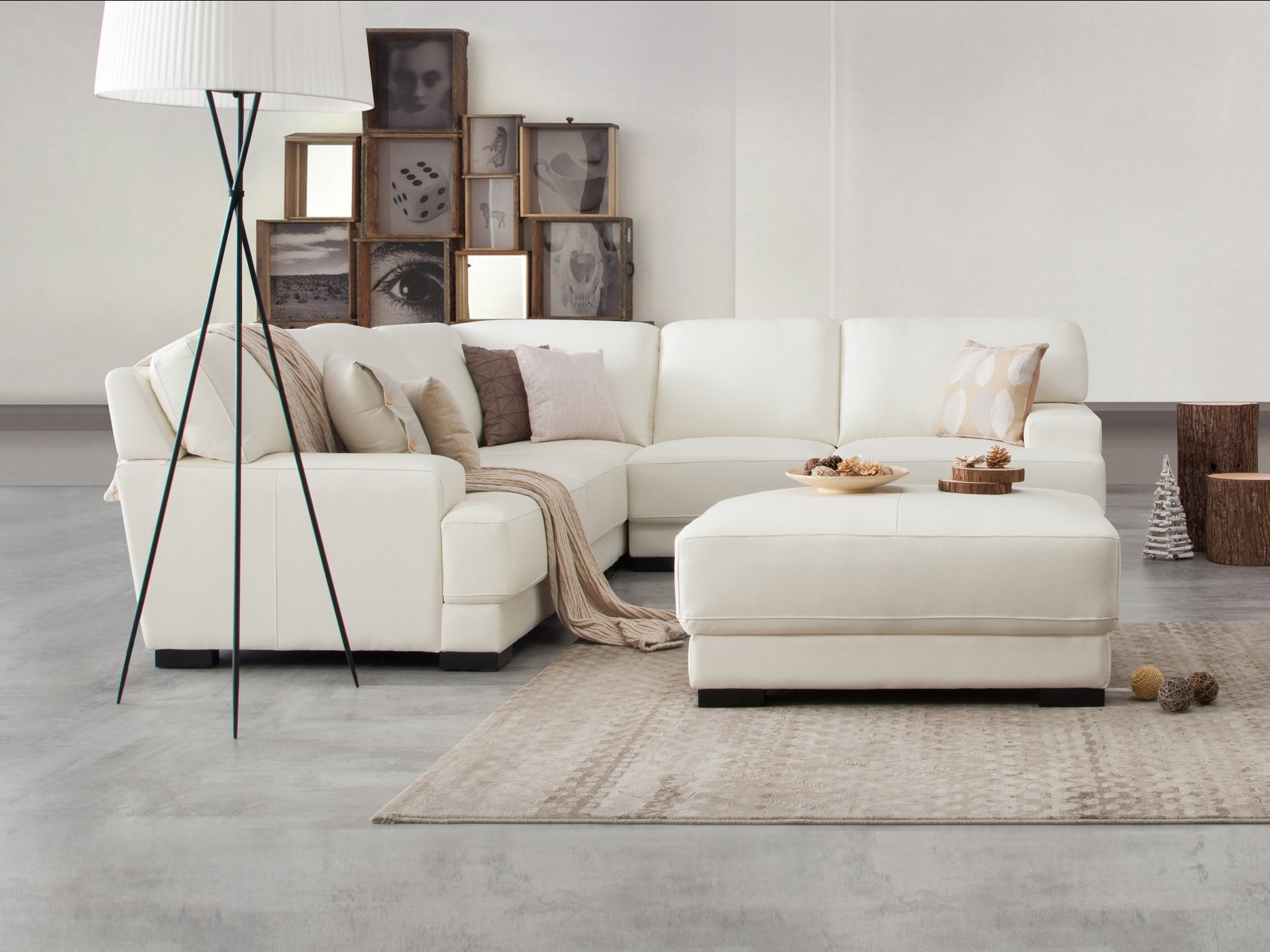 Volante Leather Corner Lounge Option A 2