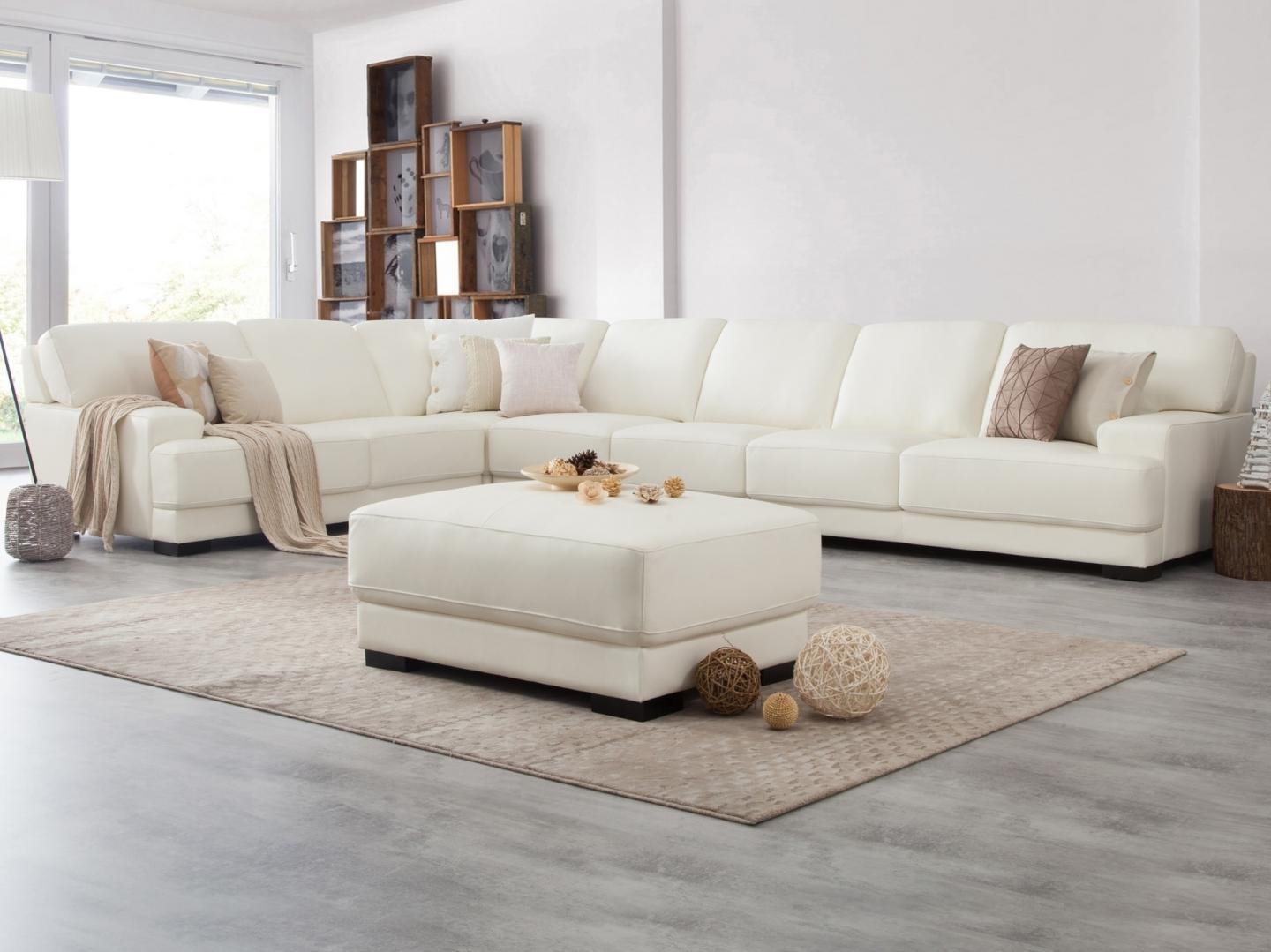 Volante Leather Corner Lounge Option C