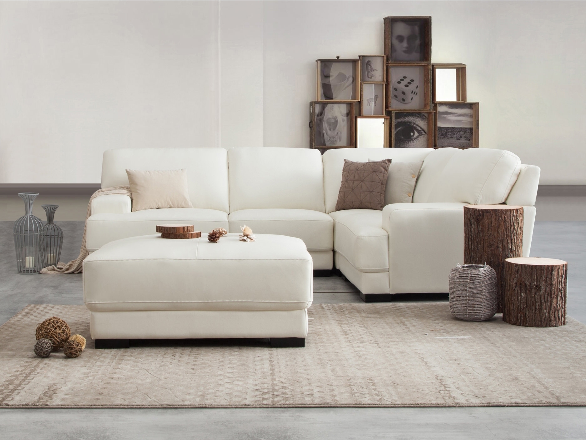 Volante Leather Corner Lounge Option E 2