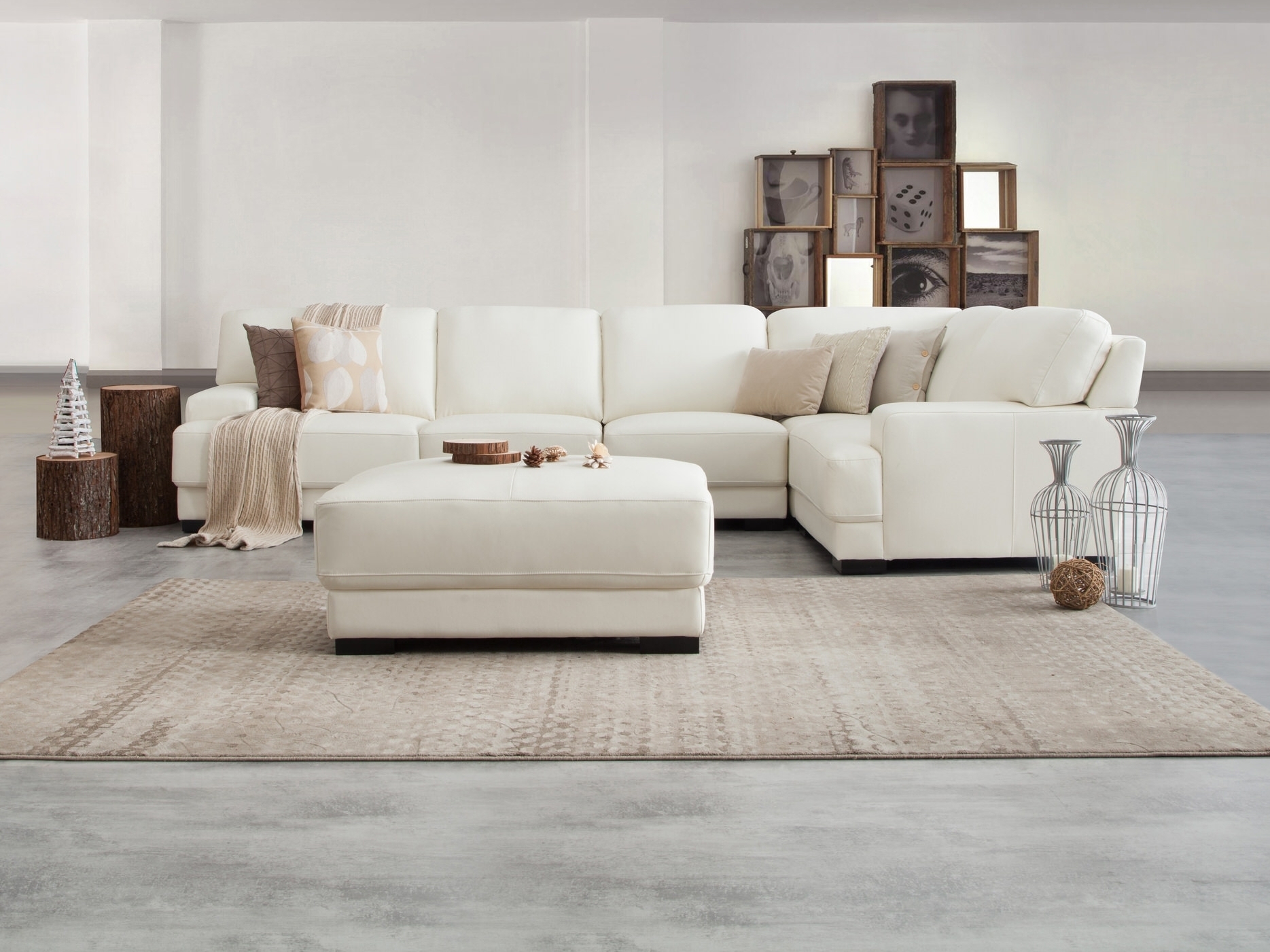 Volante Leather Corner Lounge Option F 2