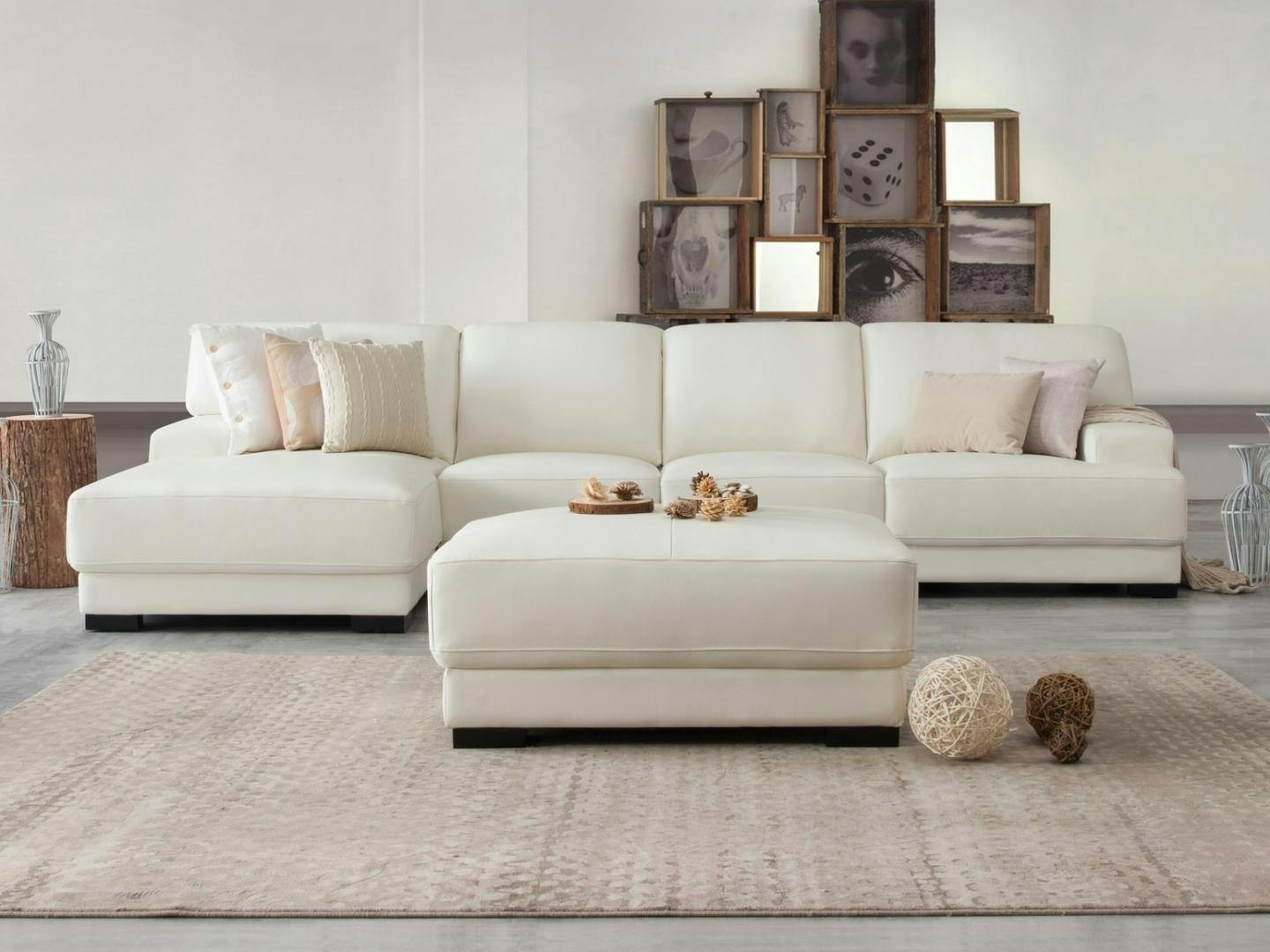 Volante Leather Chaise Lounge Option C