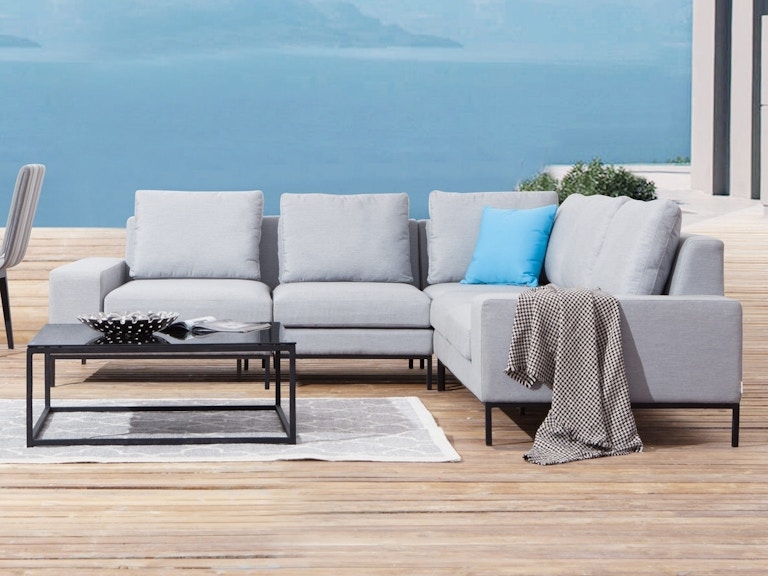 June Outdoor Fabric Corner Lounge With Coffee Table