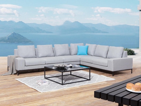June Outdoor Fabric L Shaped Lounge With Coffee Table 1