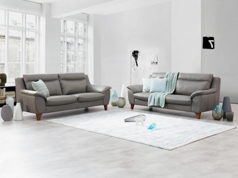 Charles Leather Sofa Suite 3 + 3 1