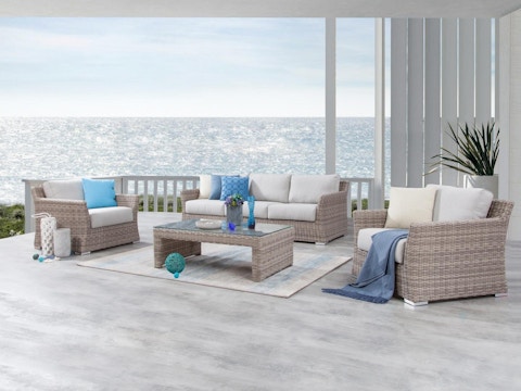 Savannah Outdoor Wicker Sofa Suite 3 + 1 + 1 2