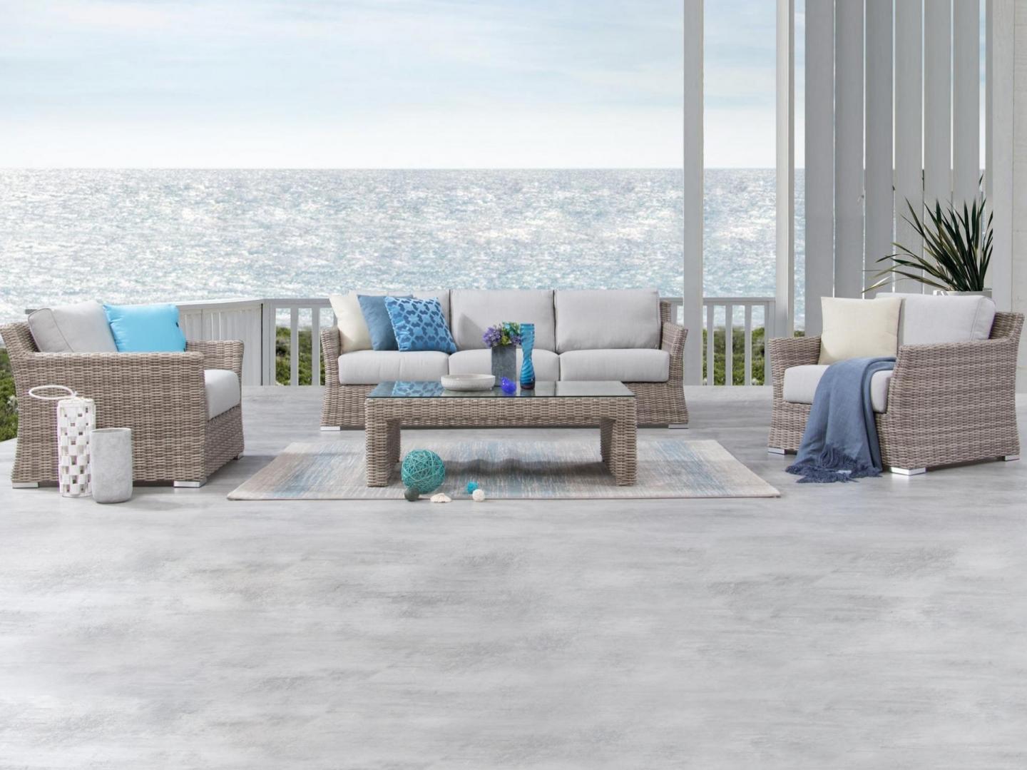 Savannah Outdoor Wicker Sofa Suite 3 + 1 + 1 + Coffee Table 2