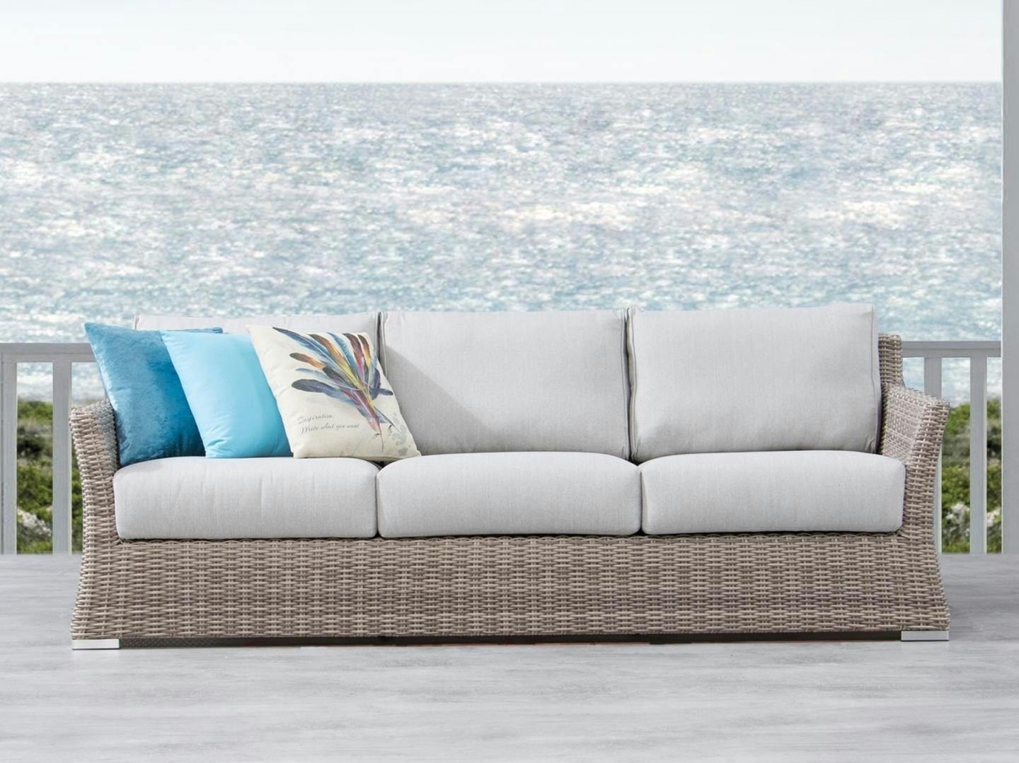 Savannah Outdoor Wicker Three Seat Sofa