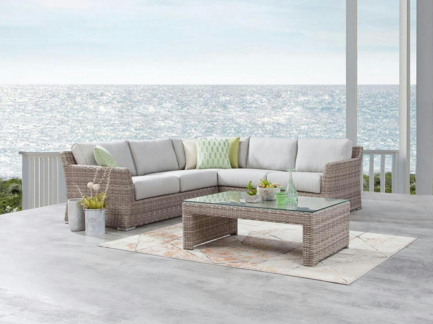 Savannah Outdoor Wicker Corner Lounge