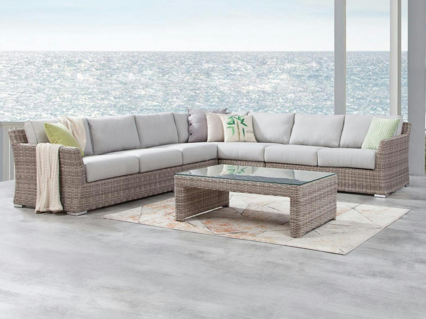 Savannah Outdoor Wicker Large Corner Lounge