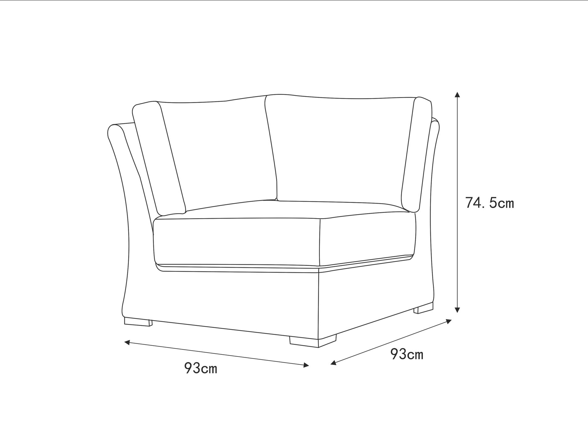 Savannah Outdoor Wicker Corner Module 5
