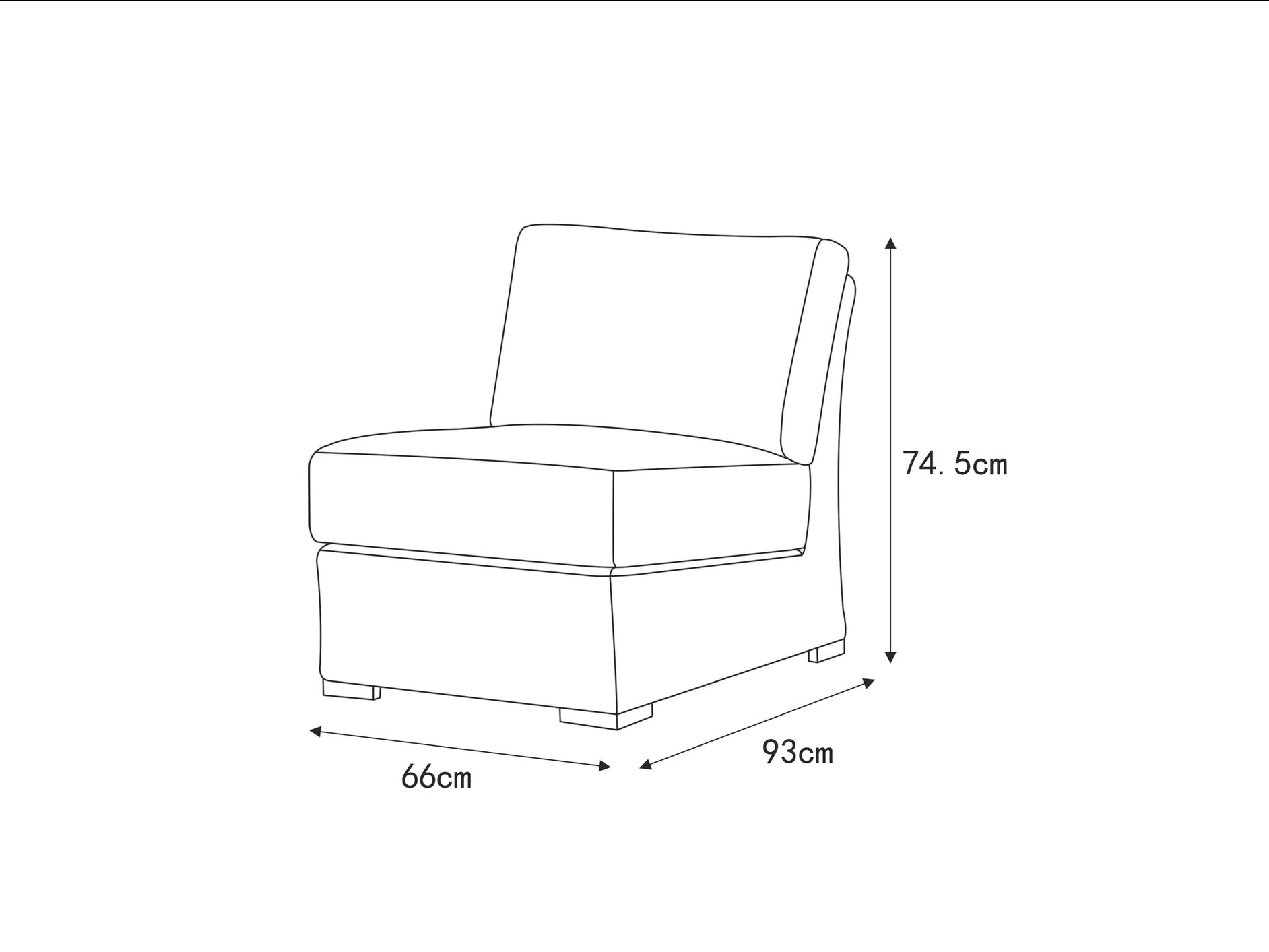 Savannah Outdoor Wicker Armless Module 3