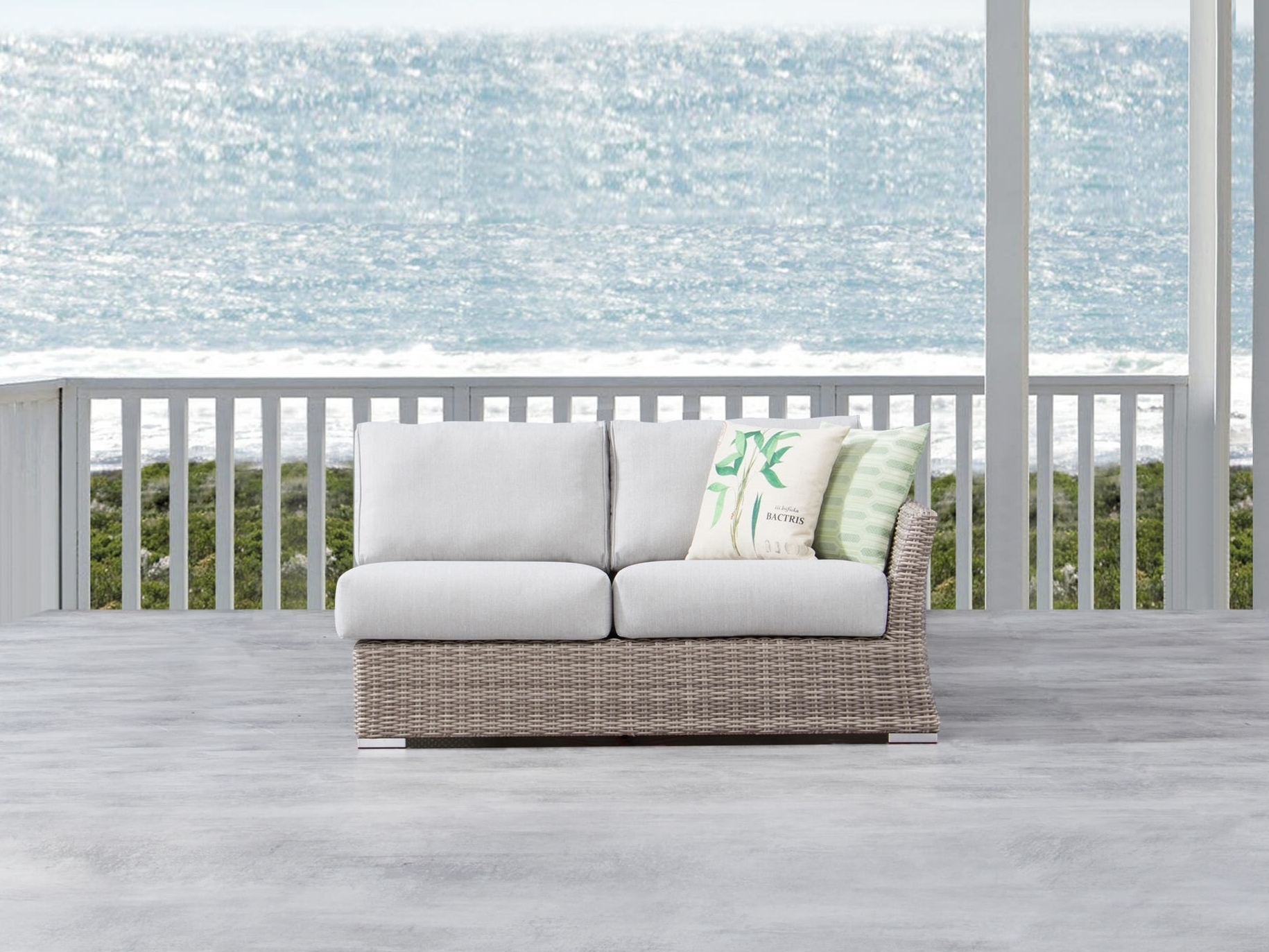 Savannah Outdoor Wicker Two Seat One Arm Module 3