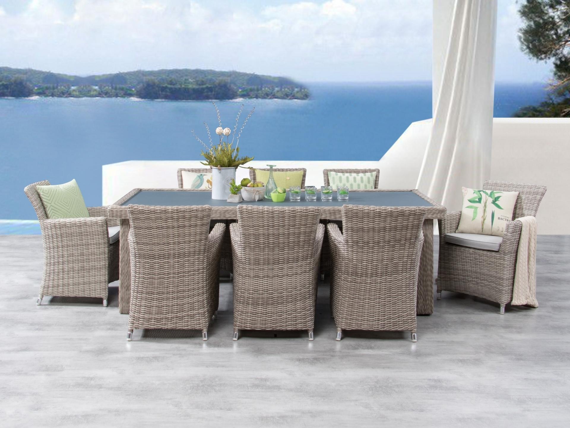 Savannah 9-piece Outdoor Wicker Dining Set 2